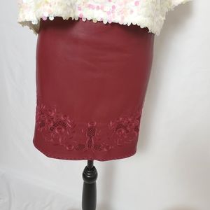 NWT Red Leather Mini Skirt